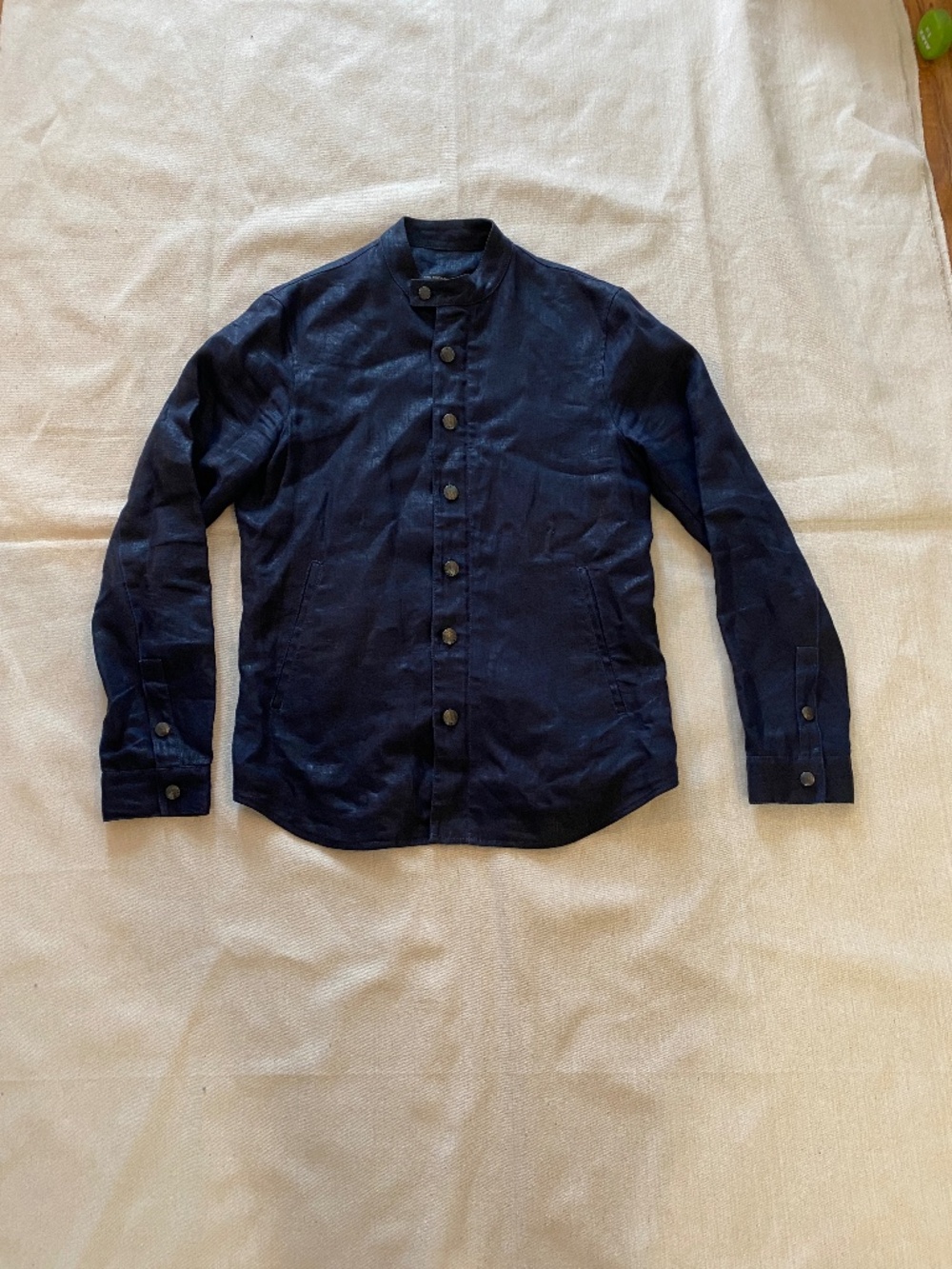 John Varvatos Indigo Linen Shirt Jacket Size S